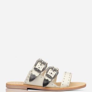 SOL SANA EASTWOOD  STUD SLIDE • OFF WHITE/SILVER