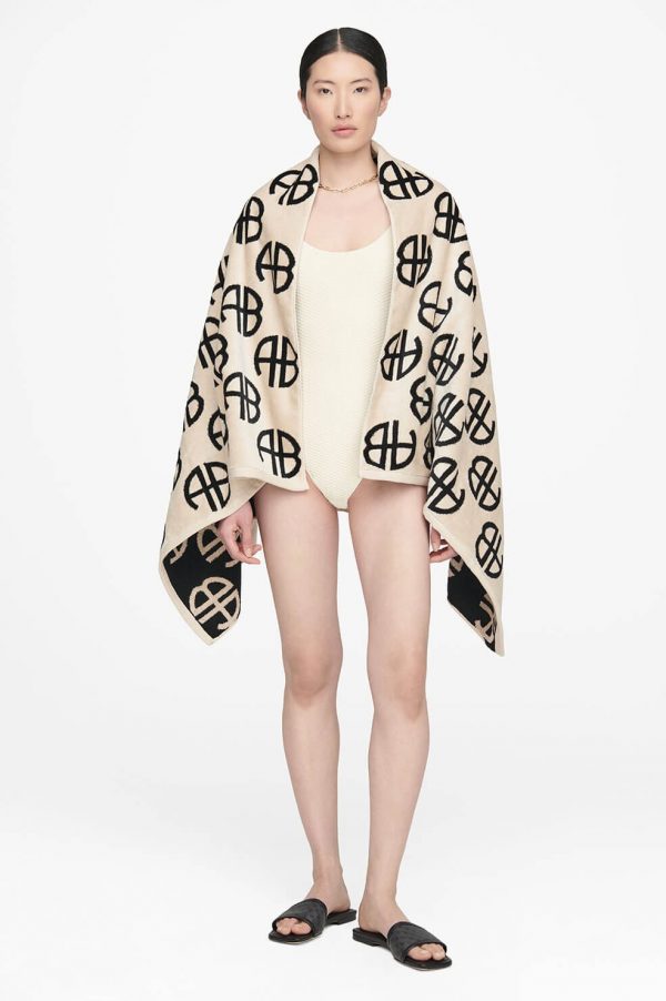 ANINE BING BAHIA TOWEL Beige Monogram Print - Image 3