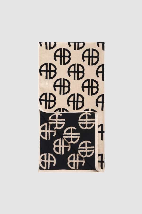 ANINE BING BAHIA TOWEL Beige Monogram Print