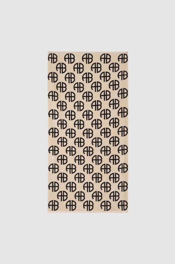 ANINE BING BAHIA TOWEL Beige Monogram Print - Image 2