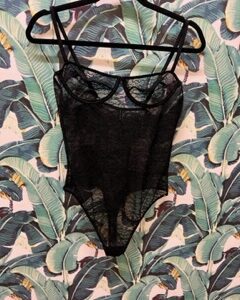 ANINE BING VIA BODYSUIT - Black Lace
