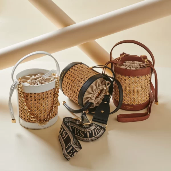VESTIRSI Brittany  Rattan Bucket Bag