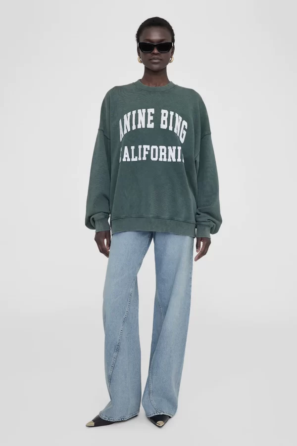 ANINE BING MILES SWEATSHIRT Washed Dark Sage