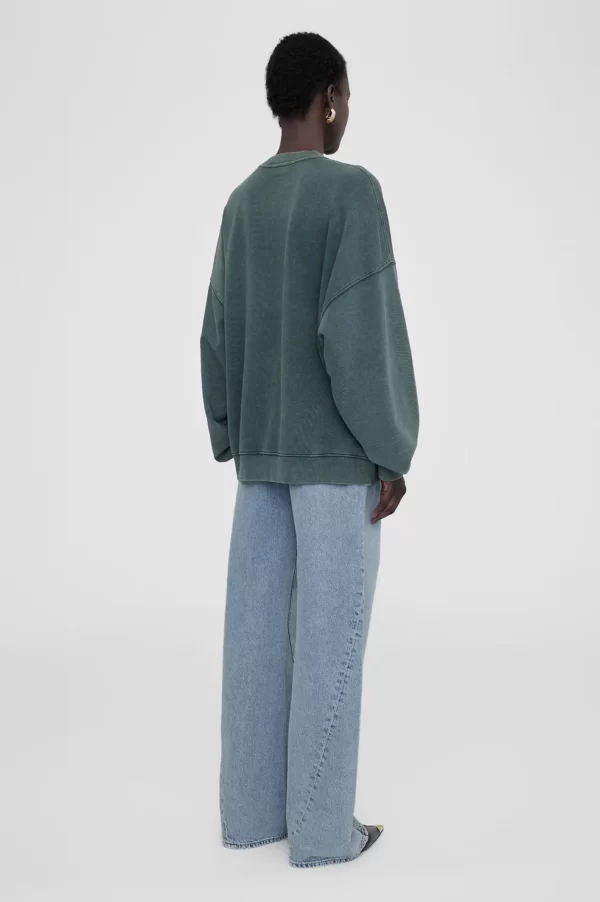 ANINE BING MILES SWEATSHIRT Washed Dark Sage - Image 2