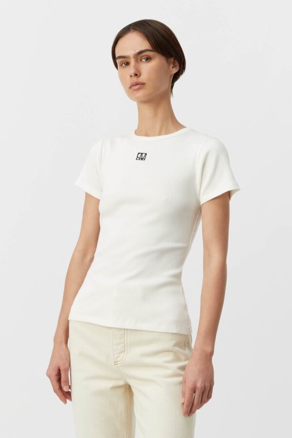 CAMILLA AND MARC Nora Cotton Fitted Tee in Soft White.