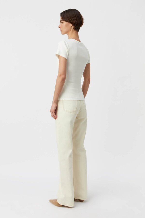 CAMILLA AND MARC Nora Cotton Fitted Tee in Soft White. - Image 2