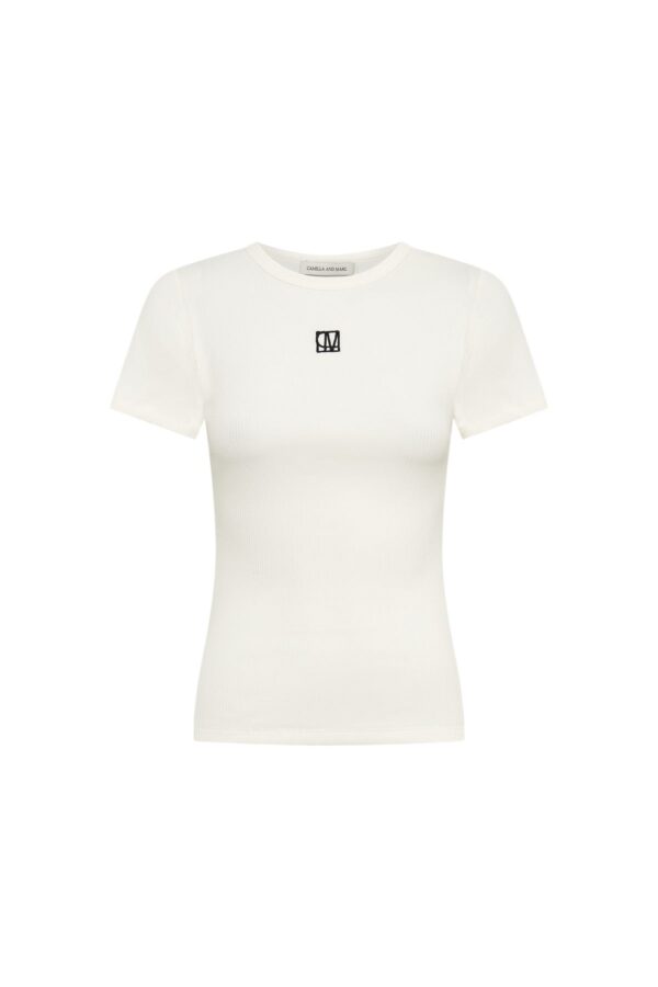 CAMILLA AND MARC Nora Cotton Fitted Tee in Soft White. - Image 3
