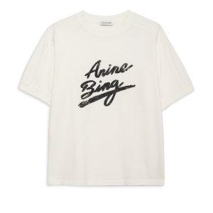 ANINE BING JAYLIN TEE SIGNATURE - IVORY