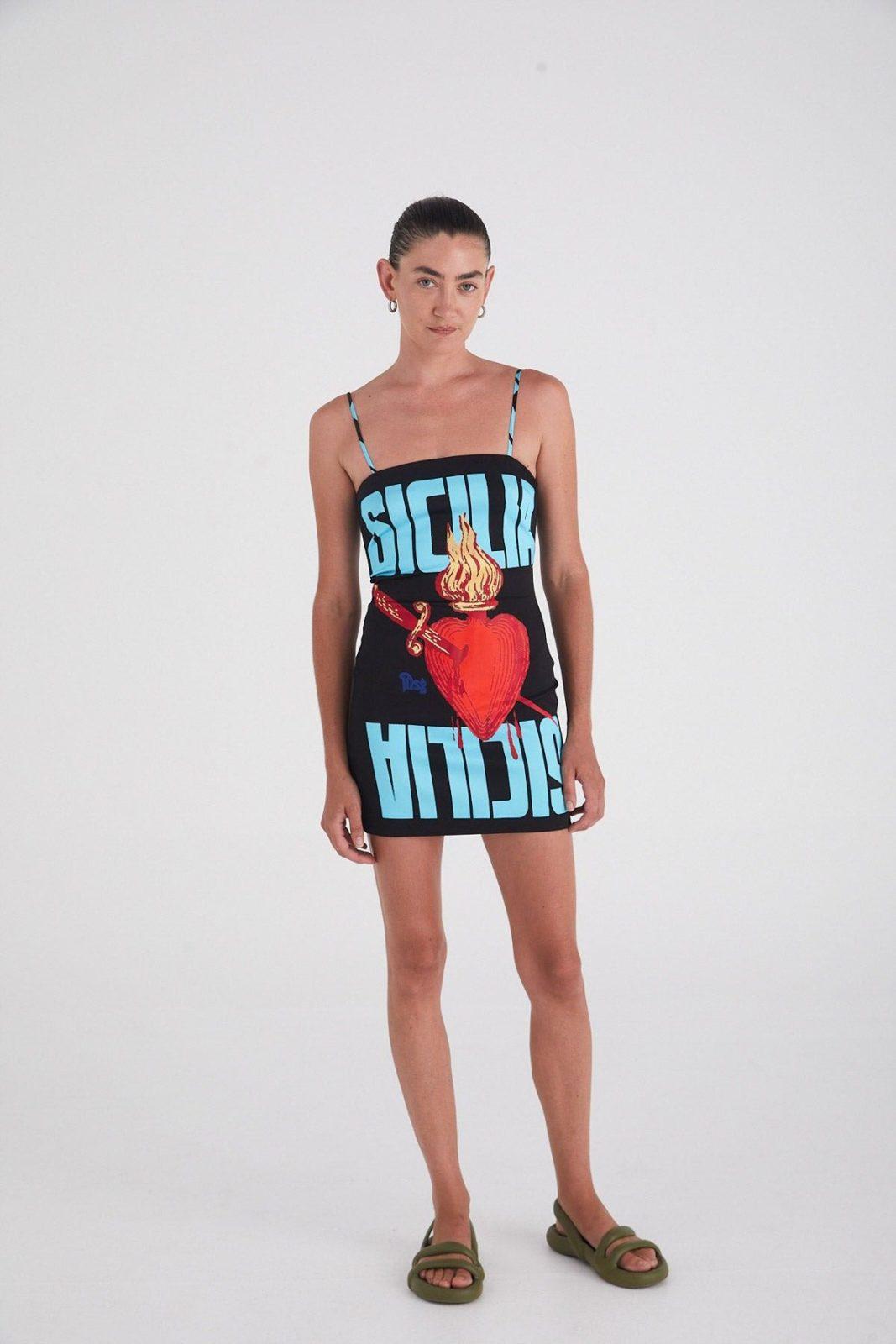 SOMETHING VERY SPECIAL MSG Black "Sicilia" Mini Dress - Image 3