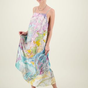 ME369  LEAH LACE CAMISOLE Dress- AERIAL PHOTOGRAPH
