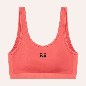 PE NATION RESTORE SEAMLESS SCOOP BRA IN BRICK RED