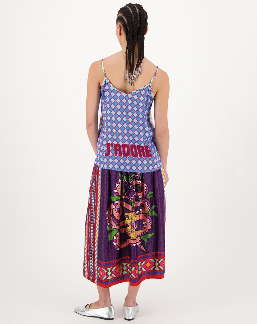 ME369 Vanessa Printed Dragon Midi Skirt - Image 2