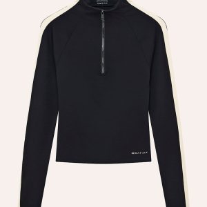 P.E NATION NIGHTFALL QUARTER ZIP LONG SLEEVE Top IN BLACK & CLOUD