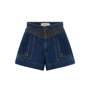 KIVARI Celene Denim Shorts INDIGO BLUE