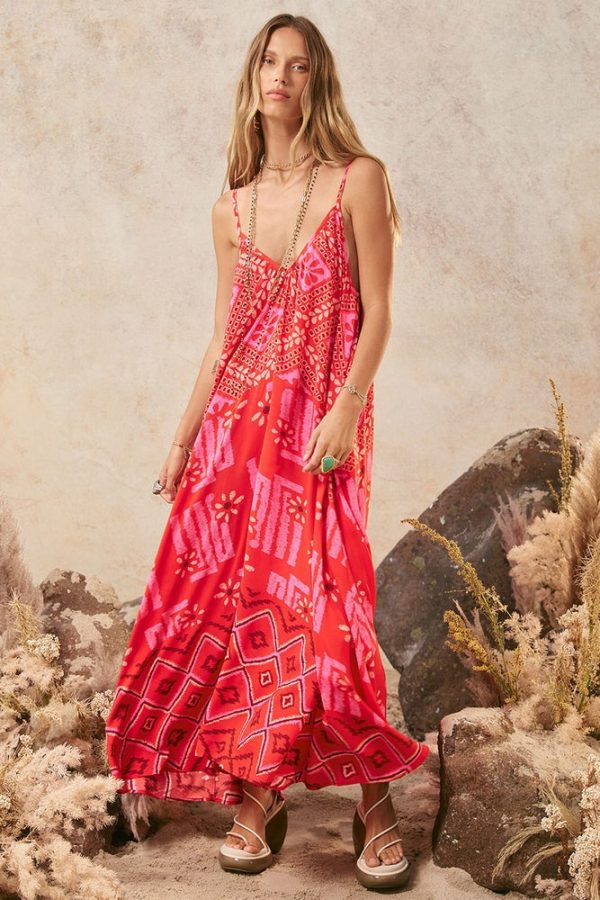 SPELL Libertine Strappy Maxi Dress Cayenne - Image 2