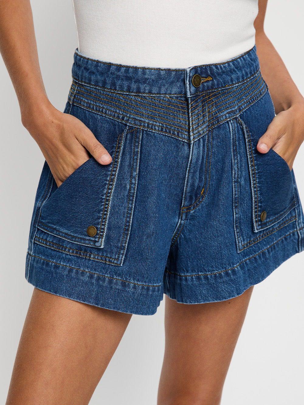 KIVARI Celene Denim Short - Indigo - Image 3