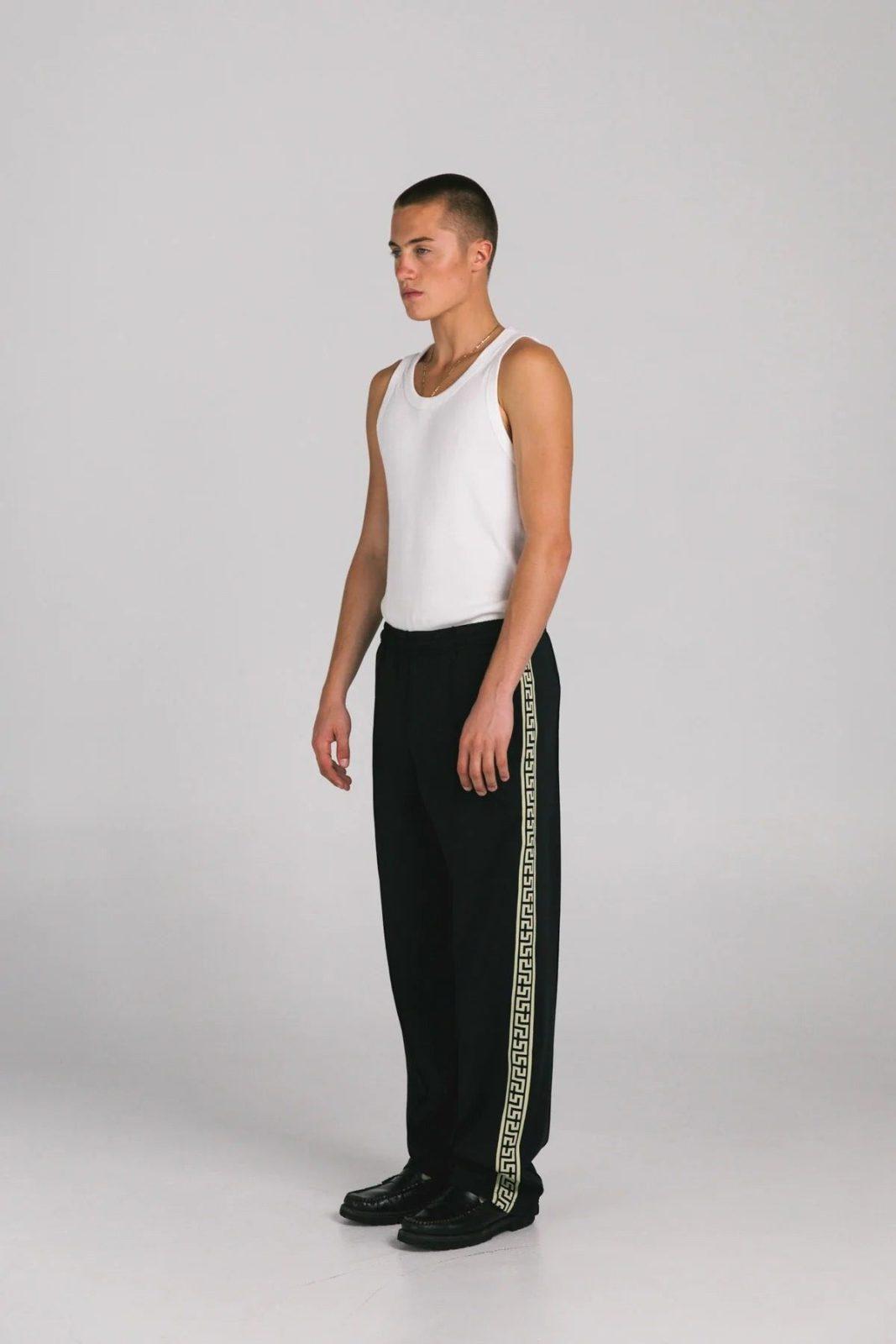 SOMETHING VERY SPECIAL Black Geo Track Pants