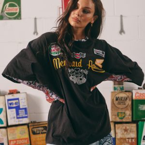 SABBI THE VERY OVERSIZED RACING BADGES TEE Black