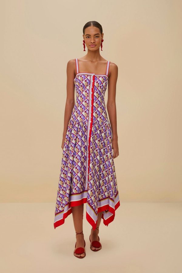open lace back dress Red Pineapple Bloom Cut Out Midi Dress – FARM Rio