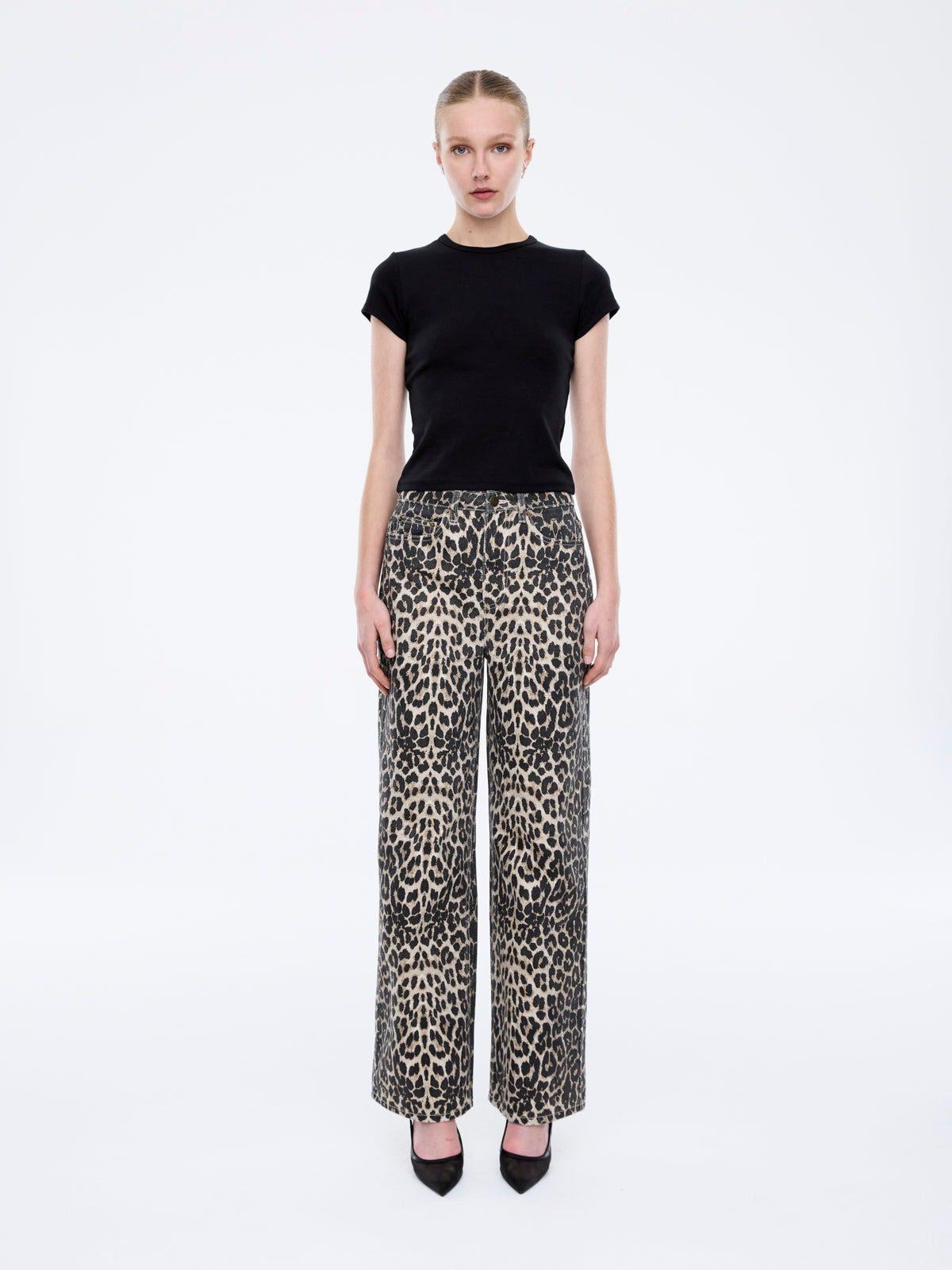 ENA PELLY SURI Jean LEOPARD PRINT