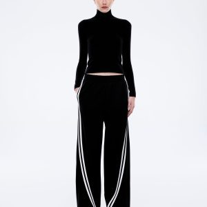 ENA PELLY VALENTINA STRIPE PANT Black/OFF WHITE