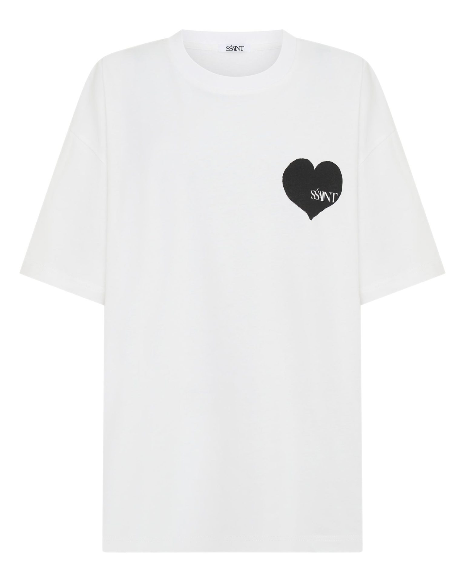 SSAINT Heart Tee: White tee with black heart - Image 2