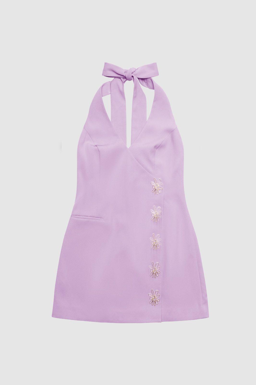 THE WOLF GANG Inka Mini Vest Dress LAVENDER