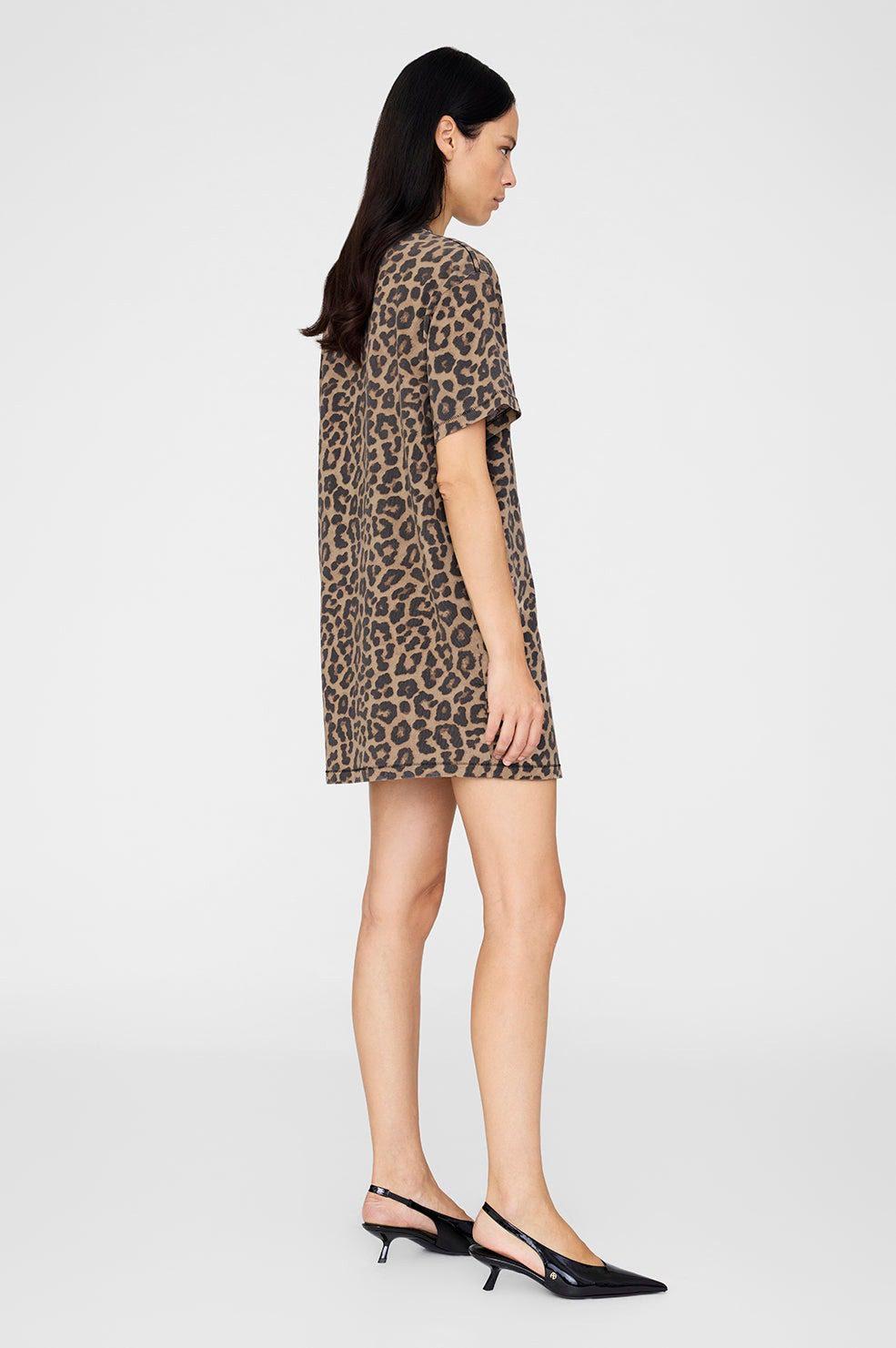 ANINE BING Beth Mini Dress black and brown leopard - Image 2