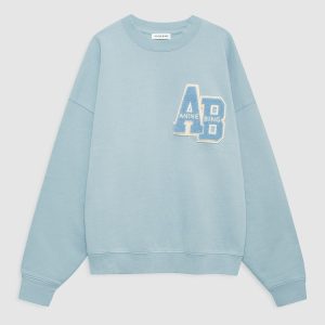 ANINE BING Miles Oversized Sweatshirt Letterman Pastel Blue
