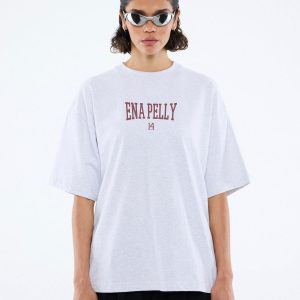 ENA PELLY VARSITY ARCH TEE White Marle