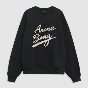 ANINE BING Miles Sweatshirt Chenille Signature Black