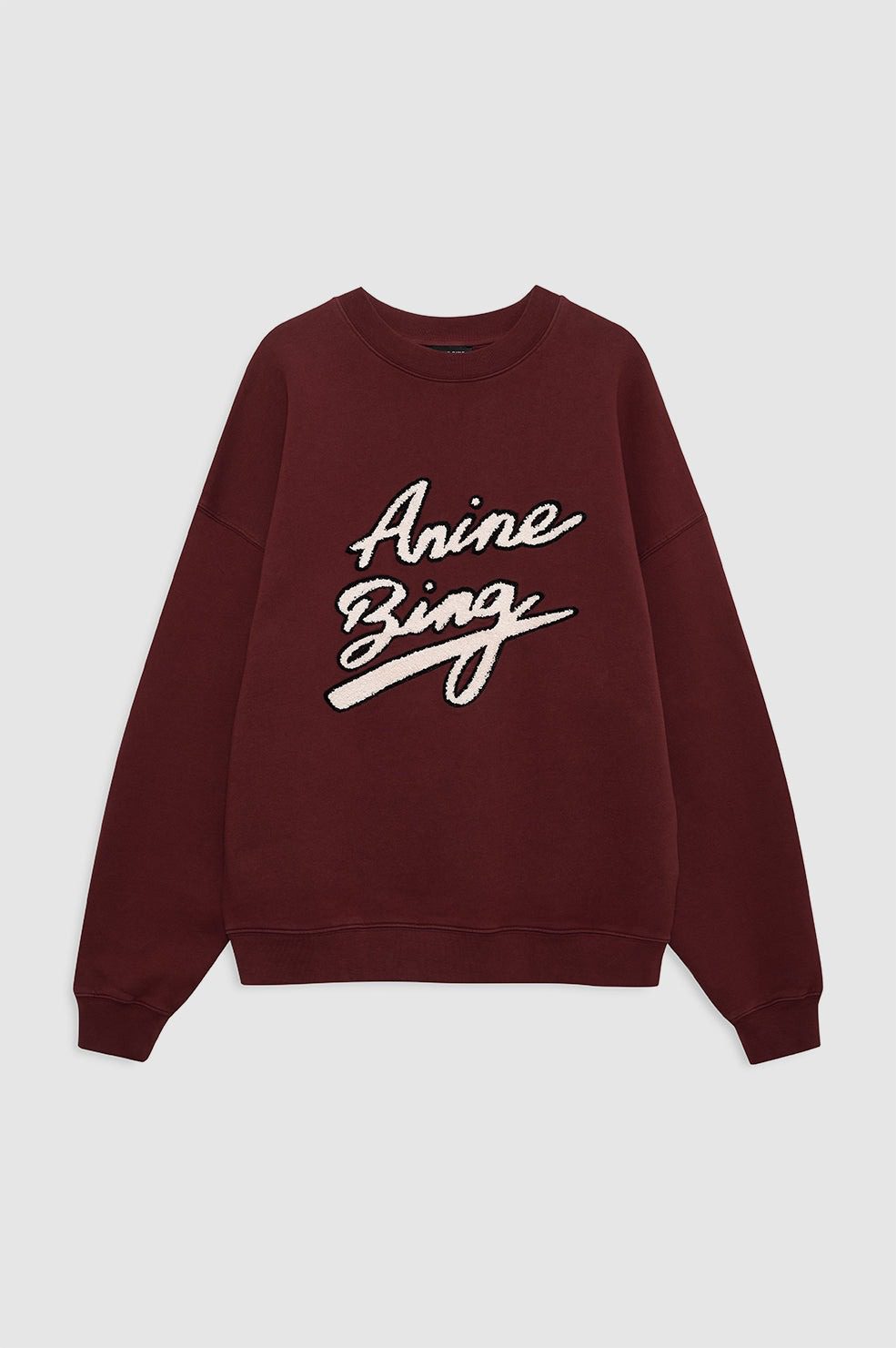 ANINE BING Miles Sweatshirt Chenille Signature Burgundy