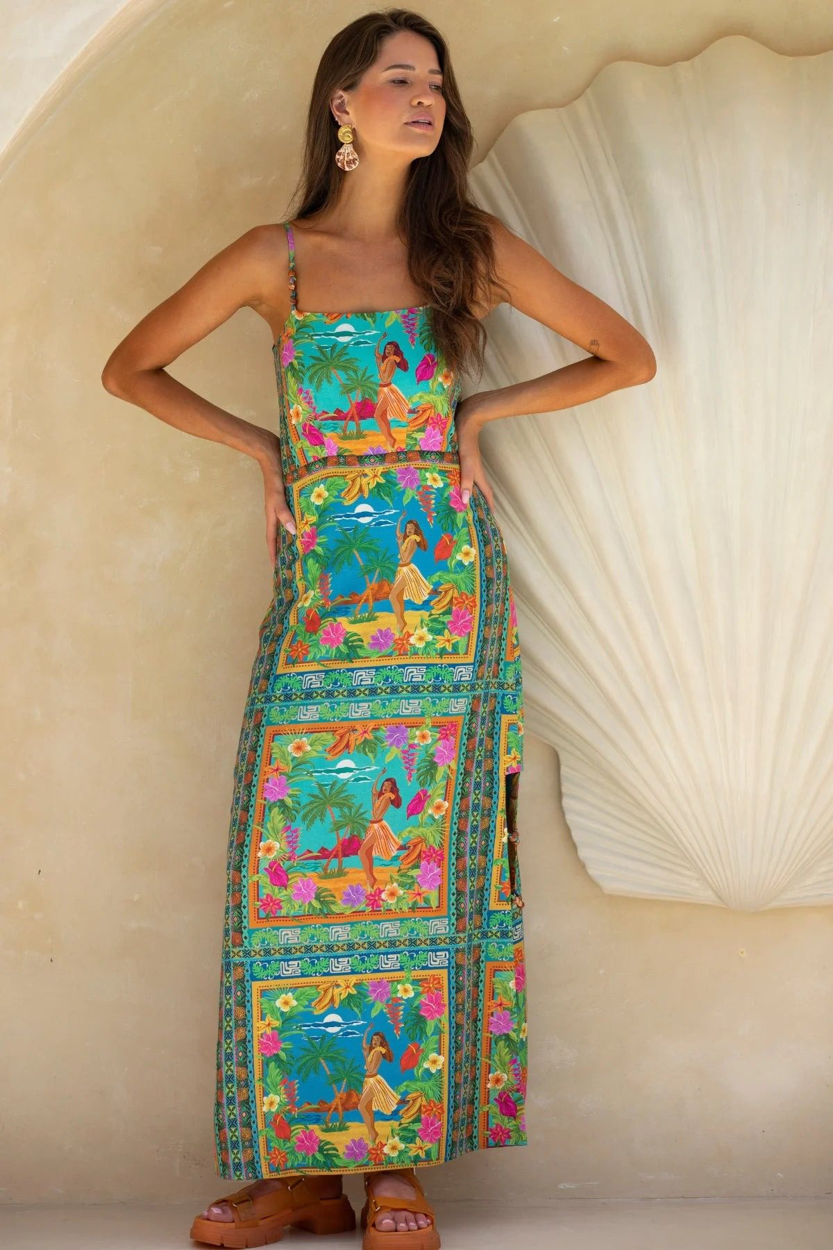 NINE LIVES BAZAAR ALOHA MAXI DRESS - TIKI