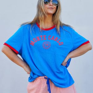 HAMMILL AND CO RIVIERA TEE - BLUE/RED