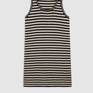 ANINE BING Arie Dress black and ivory stripe