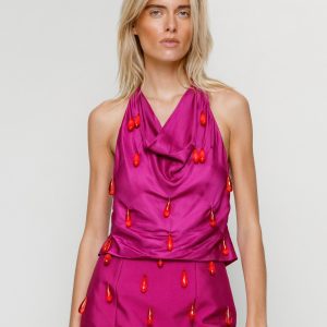 THE WOLF GANG Joyas Cowl Neck Top