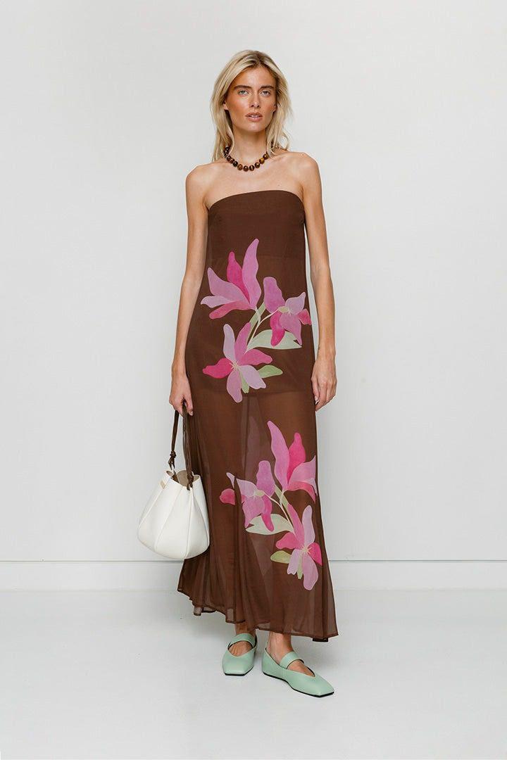 THE WOLF GANG Lupa Strapless Maxi Dress