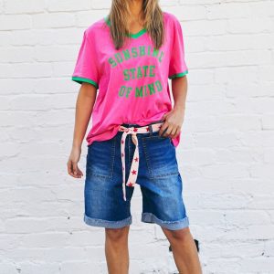 HAMMILL AND CO WEEKEND STRETCH SHORT - DARK DENIM