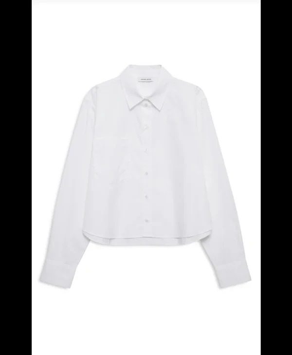 ANINE BING Essie Cropped Shirt White - Image 2