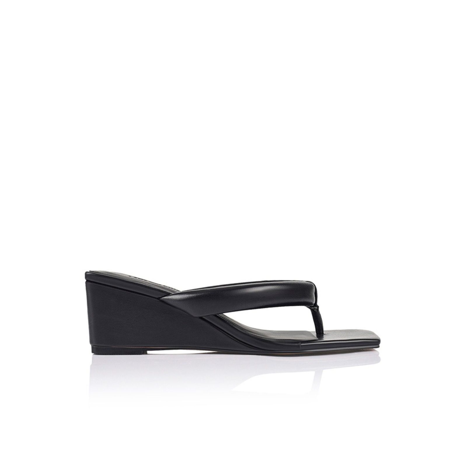 LANA WILKINSON Mandy Wedge Black Leather