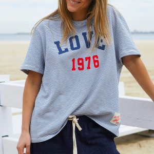 HAMMILL AND CO LOVE 1976 TEE - NAVY/WHITE STRIPE
