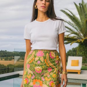 NINE LIVES BAZAAR Maison Mini Skirt - Guava