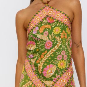 NINE LIVES BAZAAR Rizz Scarf Top - Guava