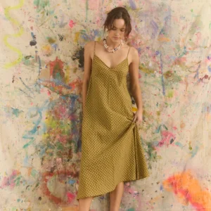 KINGA CSILLA Kinga Csilla Hulia Check Daje Slip Dress