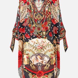 CAMILLA tie sleeve short v neck kaftan Daughters of duende