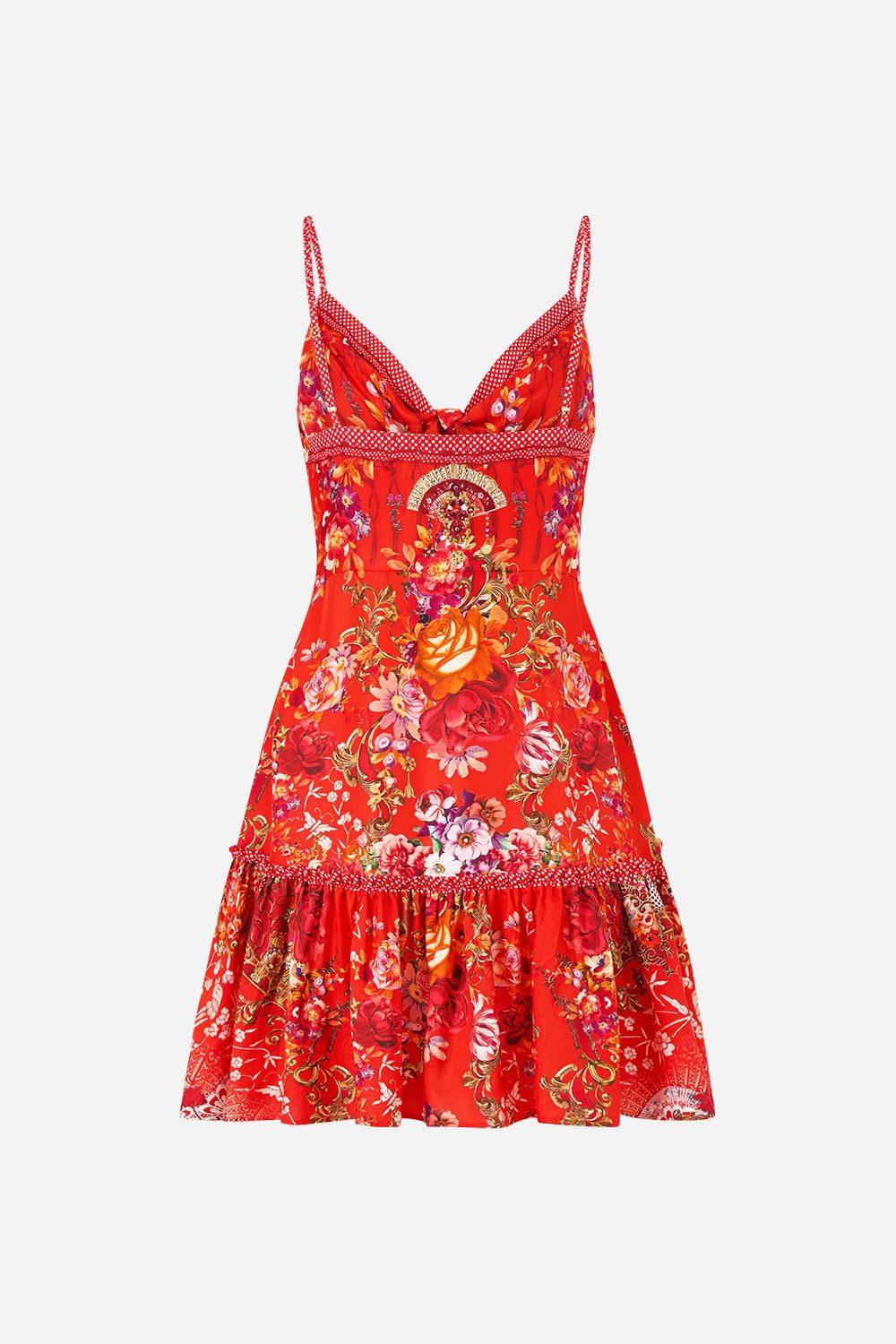 CAMILLA tie front short dress with hem ruffle Olé olé - Image 2