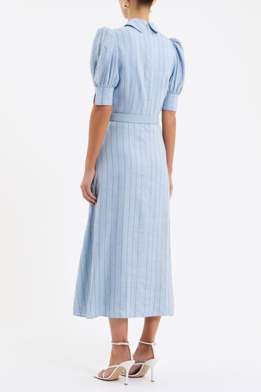 REBECCA VALLANCE Effie Midi Dress Pale Blue - Image 2