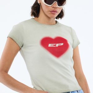 ENA PELLY EP HEART RIB BABY TEE WASHED STONE