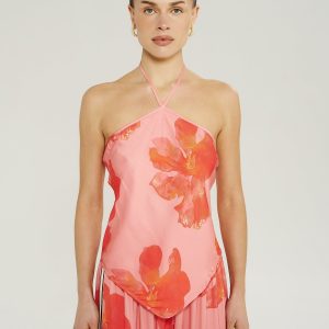 SUMMI SUMMI SCARF TOP - PEACH PETALS