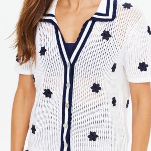 THE UPSIDE PIAZZA KOA KNIT SHIRT WHITE
